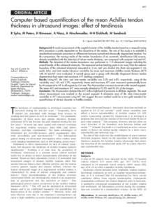 Achilles tendon / Human anatomy / Tendons / Tendinosis / Achilles / Ultrasound / Tendinitis / Intima-media thickness / Medical ultrasonography / Anatomy / Medicine / Health