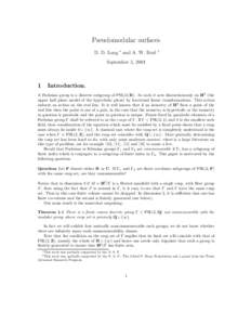 Pseudomodular surfaces D. D. Long ∗ and A. W. Reid †  September 5, 2001