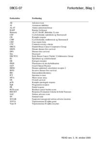 DBCG-07  Forkortelser, Bilag 1 Forkortelse