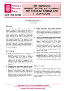 Policing & Reducing Crime Briefing Note