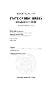 SENATE, No[removed]STATE OF NEW JERSEY