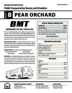 EFFECTIVE JANUARY[removed]Beaumont Transit System ROUTE #