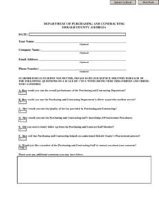 Submit by Email  Print Form DEPARTMENT OF PURCHASING AND CONTRACTING DEKALB COUNTY, GEORGIA