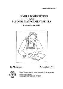 RAFR/WID[removed]SIMPLE BOOKKEEPING AND BUSINESS MANAGEMENT SKILLS Facilitator’s Guide