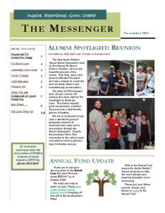 Inspire, Experience, Grow, Create  THE MESSENGER November 2013