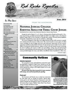 Red Rocks Reporter In This Issue National Judicial College........................ 1 Community Notices................................ 1 Jemez Awarded Transit Funds................. 3 Understand Court Processes..........