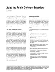 Acing the Public Defender Interview