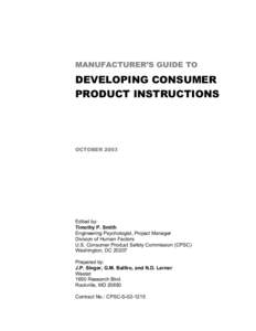 Manufacturer's Guide to Developing Consumer Product Instructions