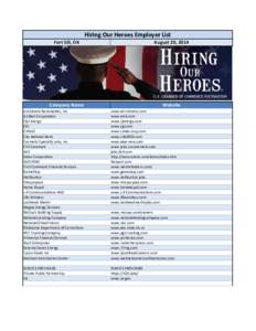 Hiring Our Heroes Employer List Fort Sill, OK August 20, 2014  Company Name