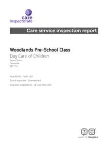 Woodlands Pre-School Class Day Care of Children Queen Street Carnoustie DD7 7SU