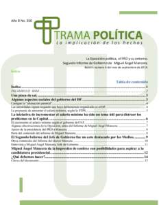 Año 8 NoLa Oposición política, el PRD y su entorno. Segundo Informe de Gobierno de Miguel Ángel Mancera. Índice