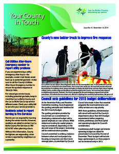 Your County in Touch Issue No. 41, November 14, 2014 County’s new ladder truck to improve fire response