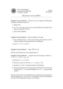 Universit¨at Stuttgart Fachbereich Mathematik E. Teufel / J. Spreer Blatt 4 WS