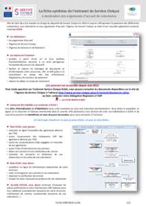 La fiche synthèse de l’extranet du Service Civique à destination des organismes d’accueil de volontaires Afin de faire face à la montée en charge du dispositif de Service Civique en 2012 et assurer efficacement l