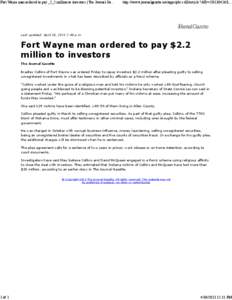 Fort Wayne man ordered to pay _2_2 million to investors | The Journal Gazette