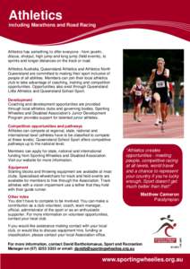 SWI-009 Athletics (including Marathons and Road Racing) Factsheet