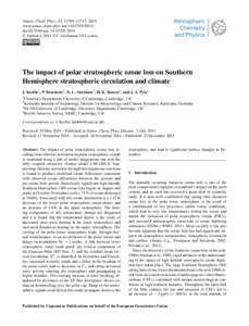 Atmos. Chem. Phys., 14, 13705–13717, 2014 www.atmos-chem-phys.net[removed]doi:[removed]acp[removed] © Author(s[removed]CC Attribution 3.0 License.  The impact of polar stratospheric ozone loss on Southern