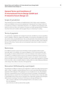 General Terms and Conditions of iF International Forum Design GmbH and iF Industrie Forum Design e.V. General Terms and Conditions of iF International Forum Design GmbH and iF Industrie Forum Design e.V.