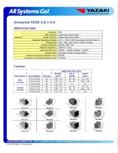 Unsealed YESC 2.8 x 0.8 SPECIFICATIONS Connector Male Terminal Female Terminal Operating Temperature Range