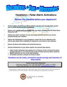 Prevention / Burglar alarm / Alarm devices / Motion detector / False alarm / Car alarm / Autodialer alarm / Security / Safety / Alarms