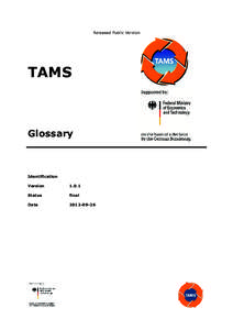 Released Public Version  TAMS Glossary