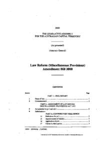 2000  THE LEGISLATIVE ASSEMBLY FOR THE AUSTRALIAN CAPITAL TERRITORY  (As presented)