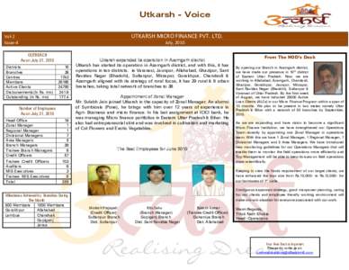 Utkarsh - Voice UTKARSH MICRO FINANCE PVT. LTD. Vol-2 Issue-4