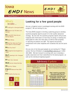 EHDI Summer 2010 Newsletter.indd