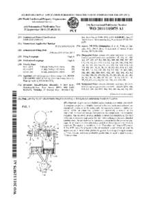 (12) INTERNATIONAL APPLICATION PUBLISHED UNDER THE PATENT COOPERATION TREATY (PCT[removed]World Intellectual Property Organization International Bureau  11111111111111111111111111111111111111111111111111111111111111111111