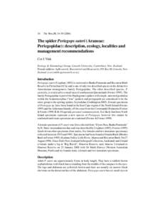 34  The Weta 31: The spider Periegops suteri (Araneae: Periegopidae): description, ecology, localities and