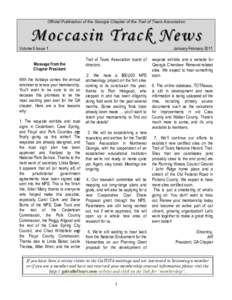 Official Publication of the Georgia Chapter of the Trail of Tears Association  Moccasin Track News Volume 6 Issue 1