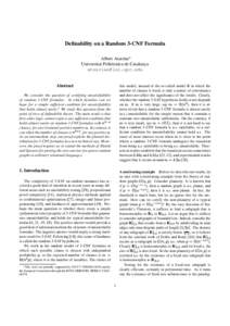 Definability on a Random 3-CNF Formula Albert Atserias Universitat Polit`ecnica de Catalunya   Abstract