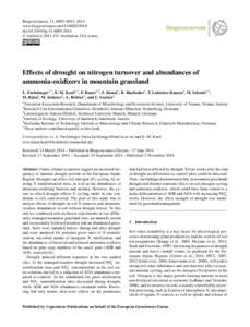 Biogeosciences, 11, 6003–6015, 2014 www.biogeosciences.netdoi:bg © Author(sCC Attribution 3.0 License.  Effects of drought on nitrogen turnover and abundances of