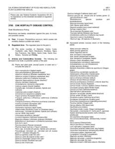 CALIFORNIA DEPARTMENT OF FOOD AND AGRICULTURE PLANT QUARANTINE MANUAL Please also see Federal Domestic Quarantine[removed]for regulations on the interstate movement of regulated articles.