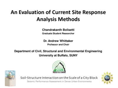 Seismic Performance Assessment in Dense Urban Environments