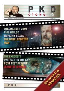 Philip K. Dick / Blade Runner / Jonathan Lethem / Exegesis / Today / Literature / Science fiction / Fiction