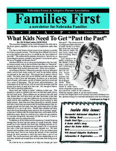 Nebraska Foster & Adoptive Parent Association  Families First a newsletter for Nebraska Families  N