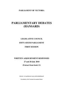 EXTRACTFROMBOOK  PARLIAMENT OF VICTORIA PARLIAMENTARY DEBATES (HANSARD)