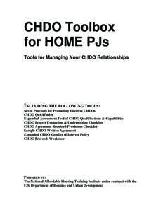 Poverty / Socioeconomics / Community Development Block Grant / HOME Investment Partnerships Program / Community development / Nonprofit organization / Homelessness / Public housing / Affordable housing / Housing / United States Department of Housing and Urban Development