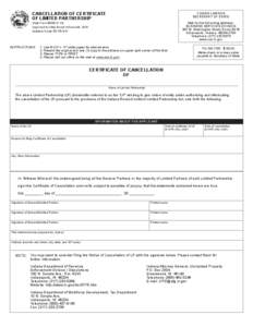 Reset Form  CANCELLATION OF CERTIFICATE OF LIMITED PARTNERSHIP  CONNIE LAWSON