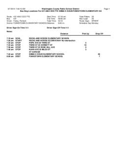 [removed]:48:15 AM Washington County Public School District Bus Stop Locations For 437-AM-2 EDE FTE EMMA K DOUB/FUNKSTOWN ELEMENTARY AM Start Time: Route: 437-AM-2 EDE FTE 437