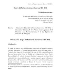 Historia del Parlamentarismo en Guerrero[removed]Historia del Parlamentarismo en Guerrero[removed].