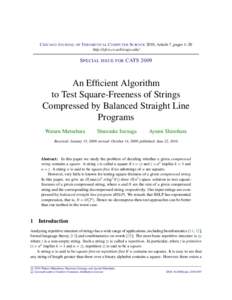An Efficient Algorithm to Test Square-Freeness of Strings Compressed by Balanced Straight Line Programs