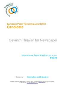 European Paper Recycling AwardCandidate Seventh Heaven for Newspaper