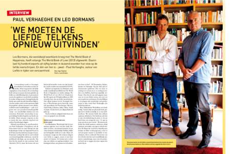 INTERVIEW  PAUL VERHAEGHE EN LEO BORMANS ‘