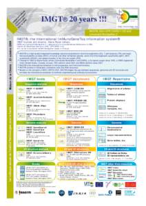 IMGT® 20 years !!! IMGT®, IGH UPR CNRS 1142 and Université Montpellier 2 IMGT®, the international ImMunoGeneTics information system® IMGT founder and director: Marie-Paule Lefranc