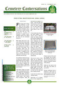 ISSUE 28 — NOVEMBER[removed]Cemetery Conversations