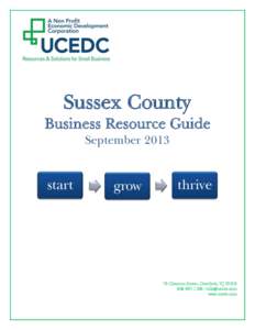 Sussex County Business Resource Guide September 2013 start