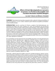 ERDC/TN APCRP-BC-19, Effect of Dried Mycoleptodiscus terrestris Inoculums on Fluridone-Susceptible and Fluridone-Resistant Hydrilla Biotypes
