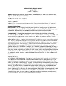 SDLN Executive Committee Minutes April 21, 2011 9:00am – 11:00am CT Members Present: Dan Siebersma, Warren Wilson, Ethelle Bean, Nancy Sabbe, Patty Anderson, Sam Gingerich, Ronelle Thompson, David Gleim Also Present: N